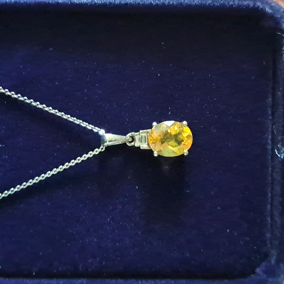 Premium Brazilian Fire Opal & Genuine Moissanite Pendant Necklace 20" - Picture 9 of 9